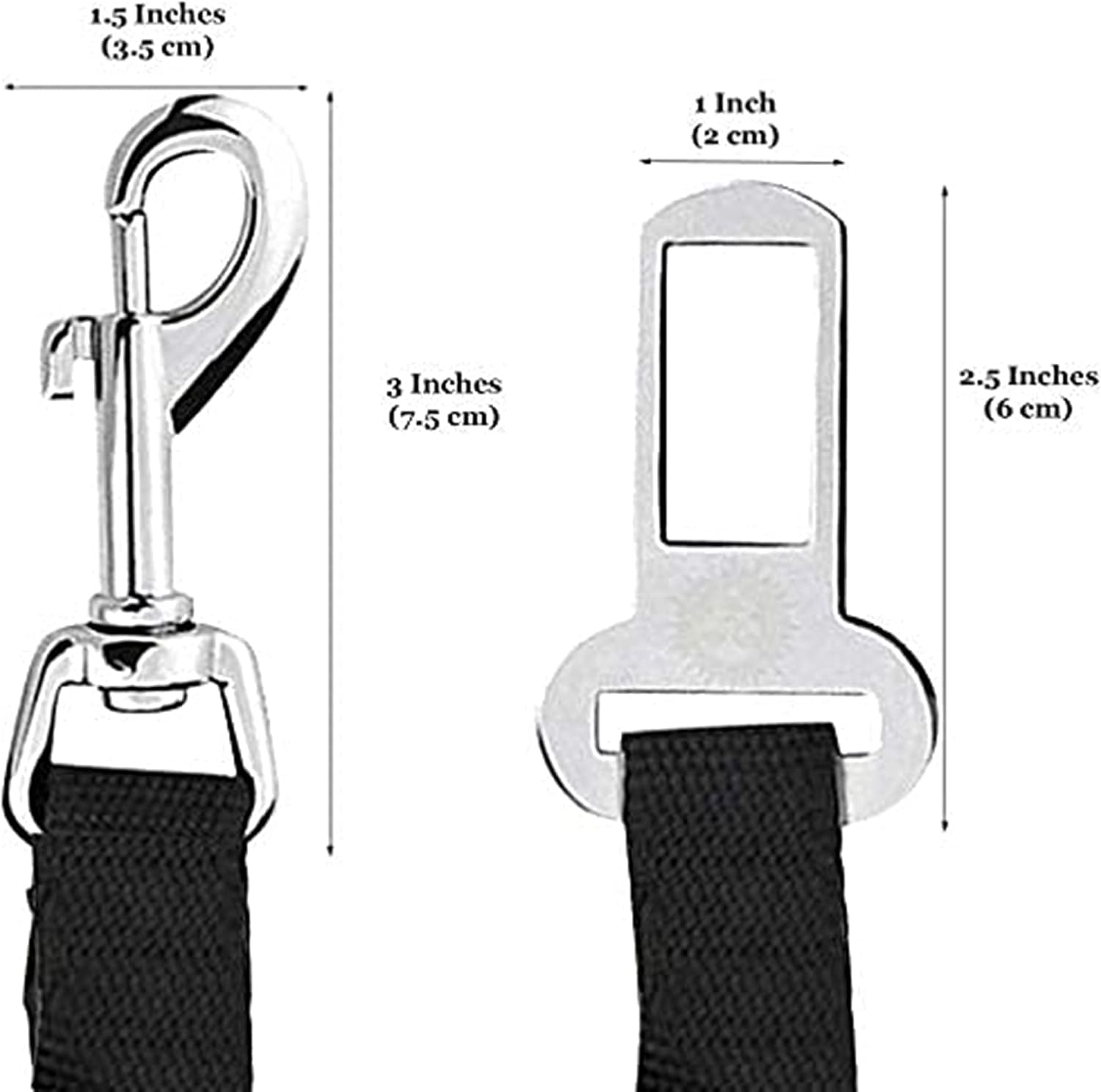 2pack SunGrow Dog Seat Belt for Car, Adjustable Nylon Pet Seatbelt, Supports All Cars, Dog Car Leash Seat Belt, Seatbelt for Dogs, Cats & Ferrets Travel Harness