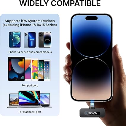 BOYA BY-V3 Wireless Lavalier Microphone for iPhone & Android