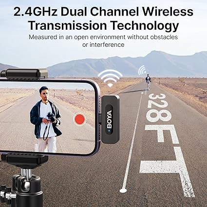 BOYA BY-V3 Wireless Lavalier Microphone for iPhone & Android