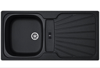 Kitchen Sink Single black  1.0 Bowl Reversible Inset With Waste Kit