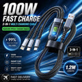 HeavyDuty 3 in 1 Multi USB Charger Charging Cable For Type-C iPhone USB Micro
