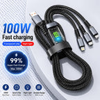HeavyDuty 3 in 1 Multi USB Charger Charging Cable For Type-C iPhone USB Micro