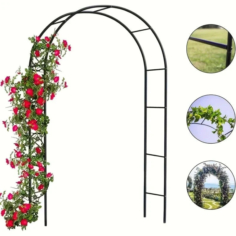 1Pc, Metal Garden Arch, 100Inch Large Size Heavy Duty Steel Frame Garden Arch