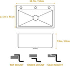 Single Bowl Workstation Sink Black Stainless Steel 50x45cm