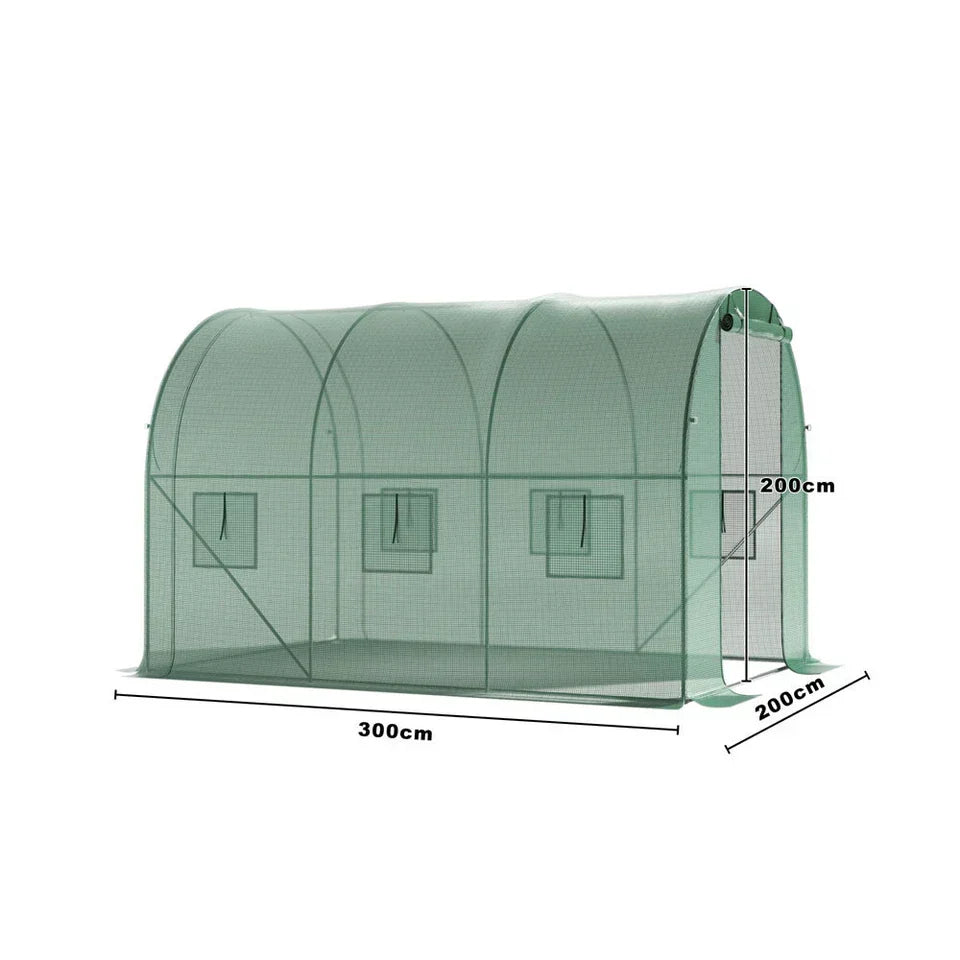 Walk-in Greenhouse Galvanised Frame Polly Tunnel Patio Garden Outdoor Polytunnel
