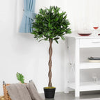 Set Of 2 120cm(4ft) Artificial Bay Laurel Topiary Trees w/ Pot Fake
