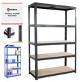 180x120x40cm Garage Shelving Units Single Bay 5 Tier Shelf Unit