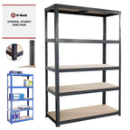 180x120x40cm Garage Shelving Units Single Bay 5 Tier Shelf Unit