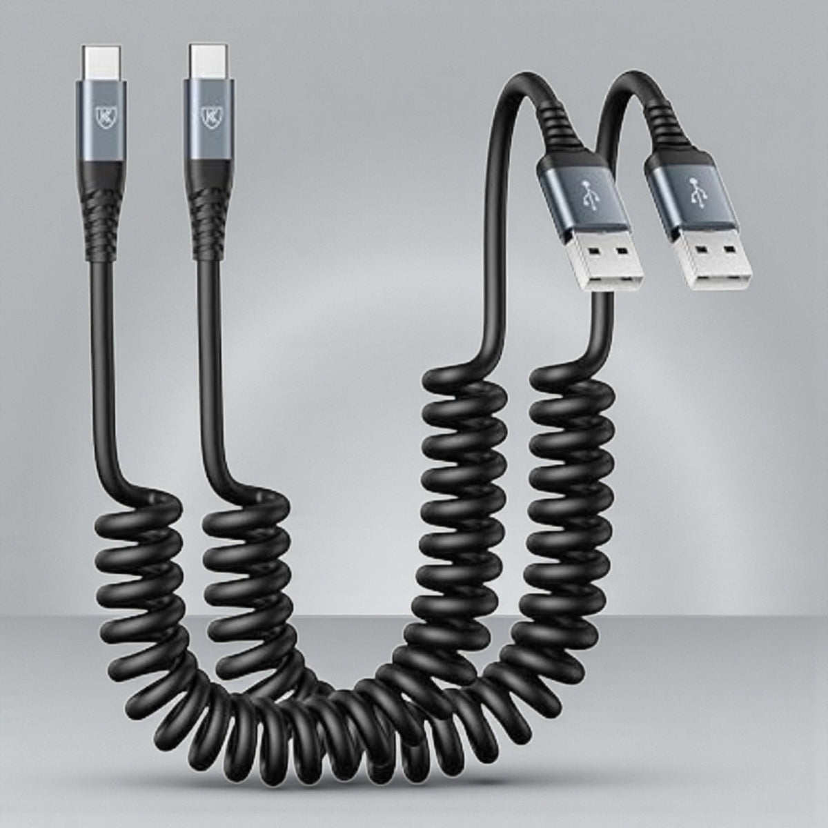 66W USB-C Fast Charging Spring Telescopic Cable