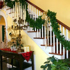 16FT Christmas Garland with LED Lights Pre Lit Stairs Home Fireplace Bushy Pine