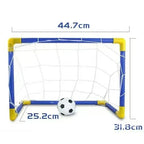 2 x Childrens Football Soccer Goals, Ball, Pump Posts & Nets Indoor Outdoor Set