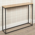 Wooden Free Standing Hallway Console Table Living Room Shelf Display Metal Legs