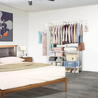 Heavy Duty iron Clothes Rail Stand Rack Storage Garment Shelf Hanging Display