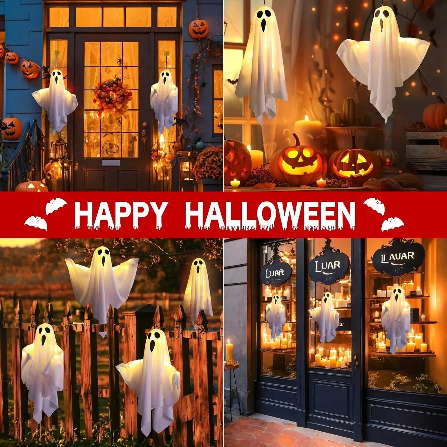 3X Halloween Decoration LED Light Ghost Outdoor Garden Party Home Hanging Props