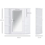 Wall Mounted Bathroom Cabinet with Mirror Single Door Storage Shelves