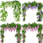 2X7FT Artificial Wisteria Vine Garland Foliage Flower Plant Trailing Home Decor