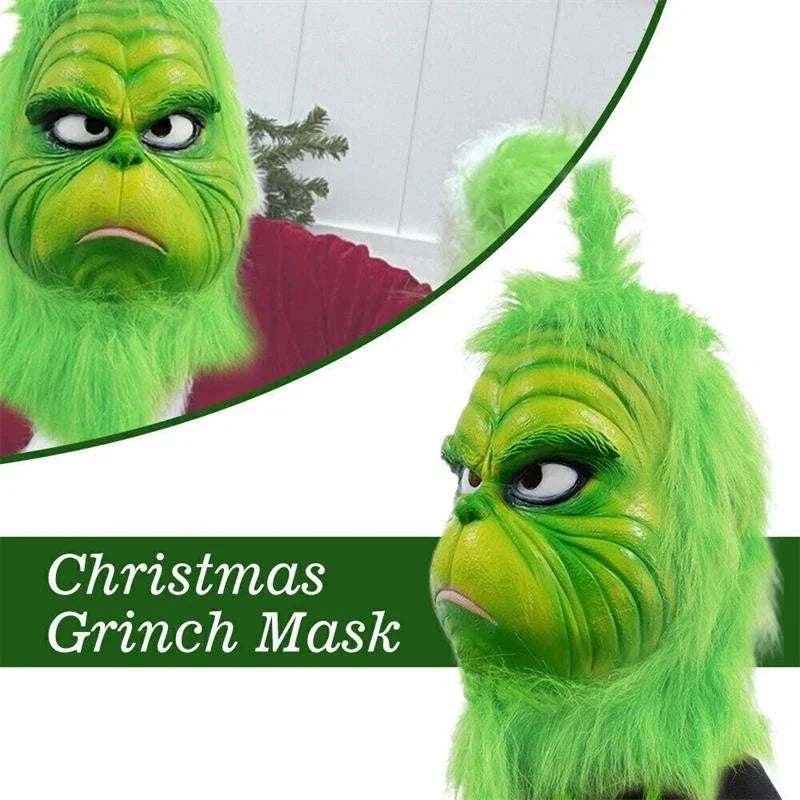 The Grinch Latex Mask Adults Costume Cosplay Christmas Fancy Dress Outfits