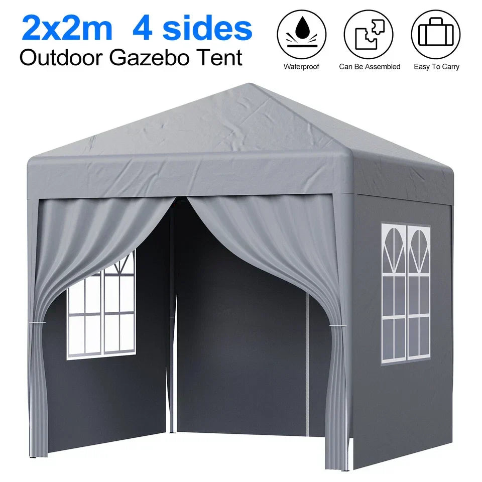 2X2M Pop-up Gazebo with 4 Sides Outdoor Garden Canopy Party Tent