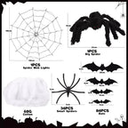 100cm LED Light Halloween Decoration Giant Spider Web Party Props Outdoor Decor