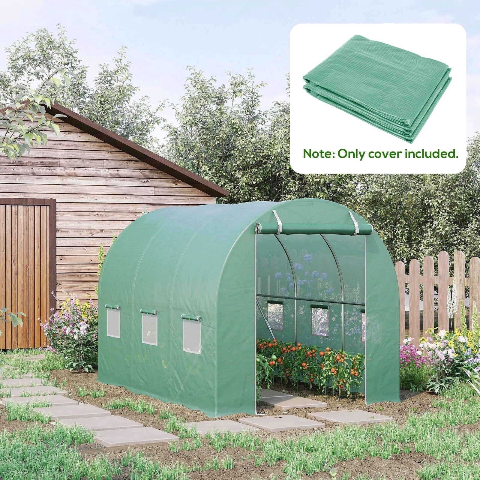 3 x 2 x 2m Greenhouse Replacement Cover ONLY for Tunnel Greenhouse