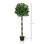 Set Of 2 120cm(4ft) Artificial Bay Laurel Topiary Trees w/ Pot Fake