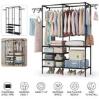 Heavy Duty iron Clothes Rail Stand Rack Storage Garment Shelf Hanging Display