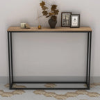 Wooden Free Standing Hallway Console Table Living Room Shelf Display Metal Legs
