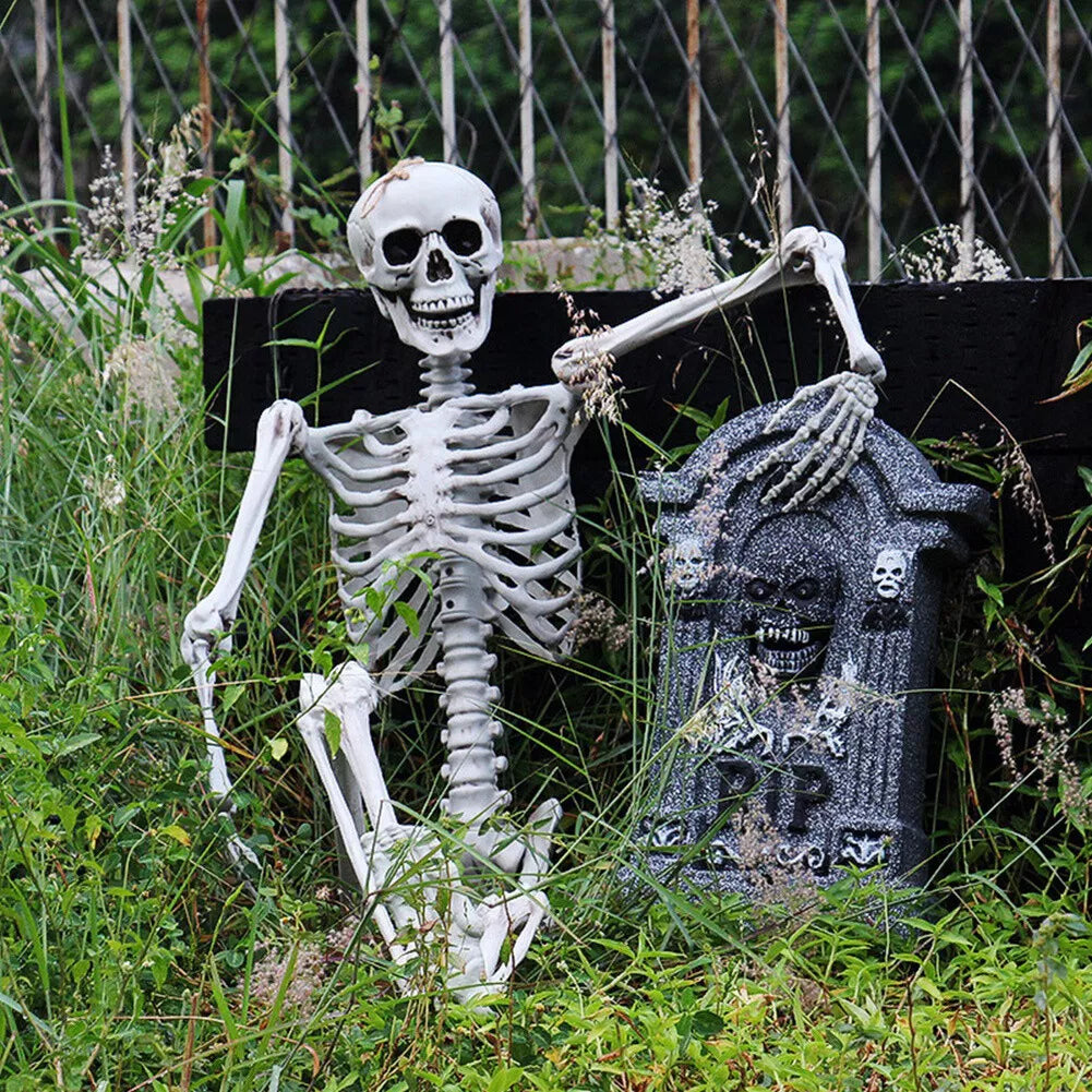 170cm Full Life Size Halloween Hanging Human Skeleton Bones Posable Skull Party