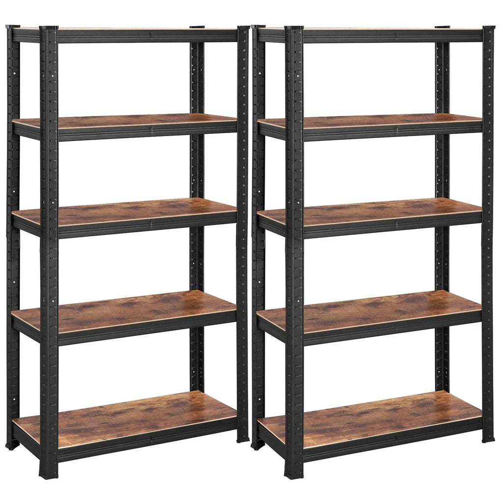Shelving Unit 650kg Load Capacity Industrial Adjustable Rustic Brown