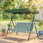 3-Seat Swing Chair Garden Swing Seat with Adjustable Canopy for Patio Green
