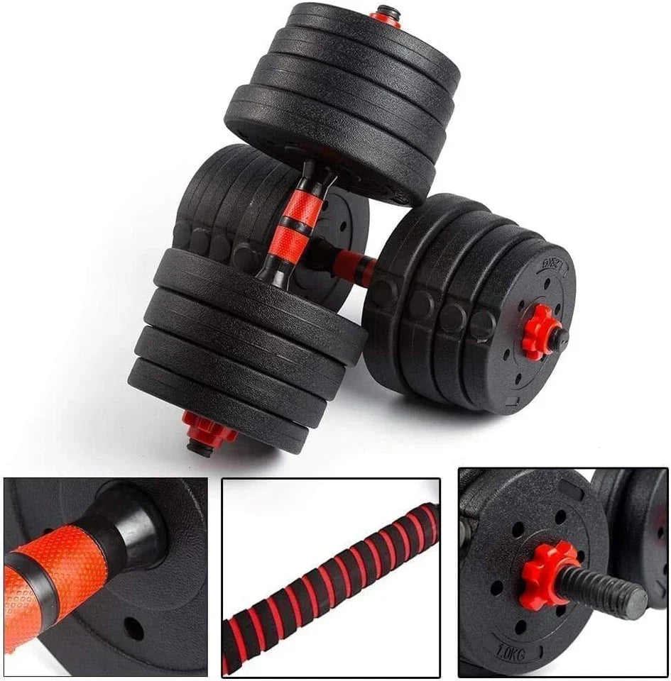 20kg Dumbbells Barbell Set with Connecting Rod