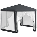 Dark Grey Hexagonal Metal Netting Gazebo Patio Out- door Canopy Party Marquee