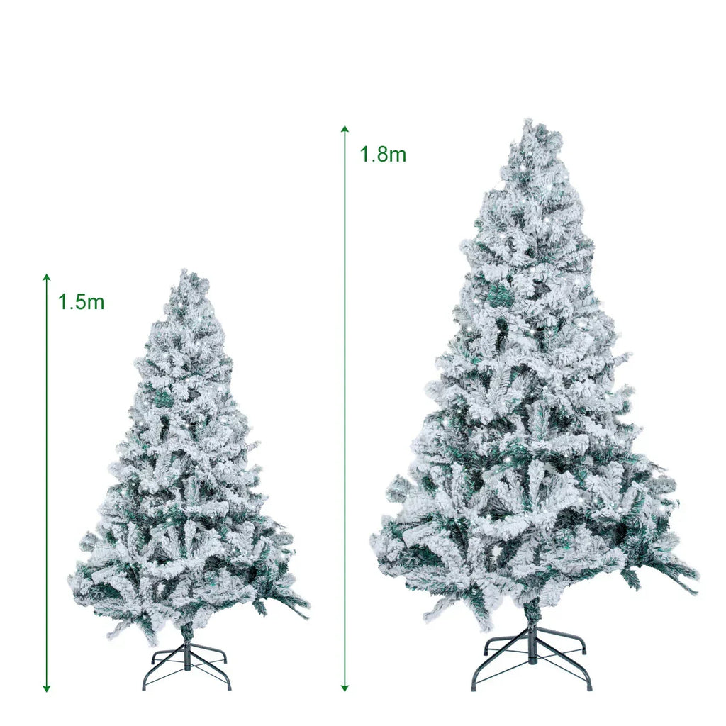 5/6FT Snow Flocked Christmas Tree Bushy Branch Xmas Home Decoration In&Outdoor