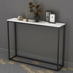 Wooden Free Standing Hallway Console Table Living Room Shelf Display Metal Legs