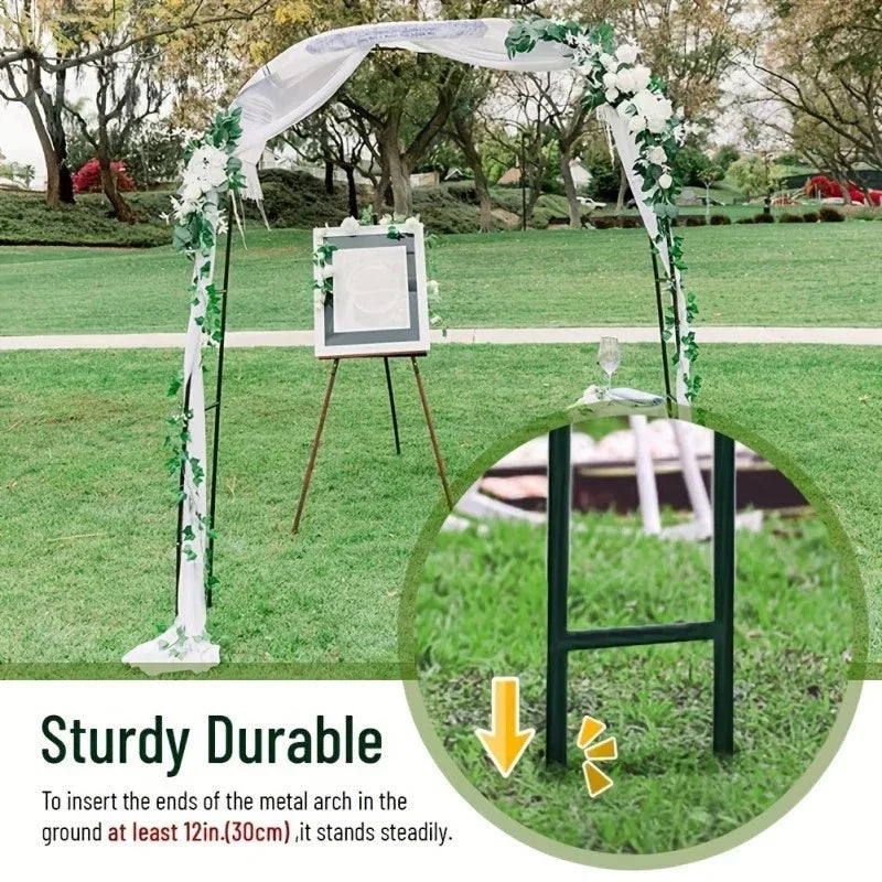 1Pc, Metal Garden Arch, 100Inch Large Size Heavy Duty Steel Frame Garden Arch