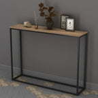 Wooden Free Standing Hallway Console Table Living Room Shelf Display Metal Legs
