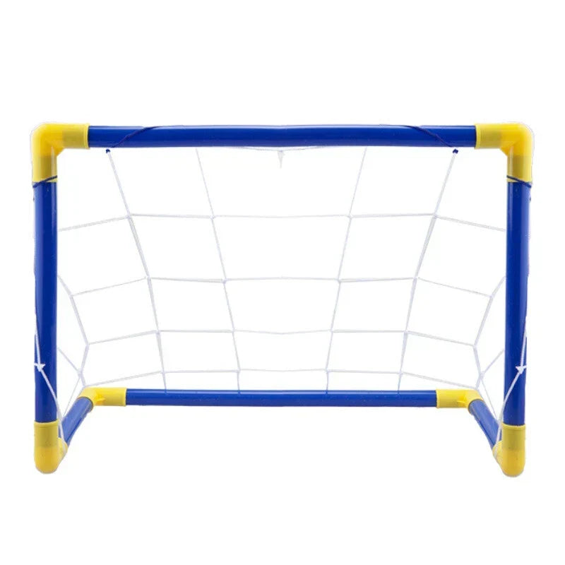 2 x Childrens Football Soccer Goals, Ball, Pump Posts & Nets Indoor Outdoor Set