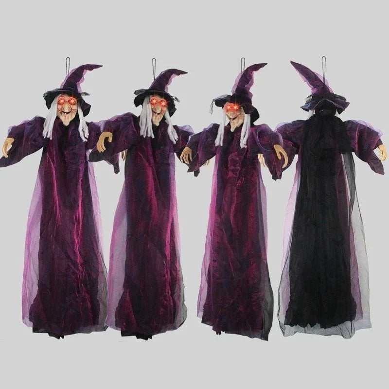 Halloween Life Size Talking Witch Animated Spooky Animatronic Witch Scary Decor