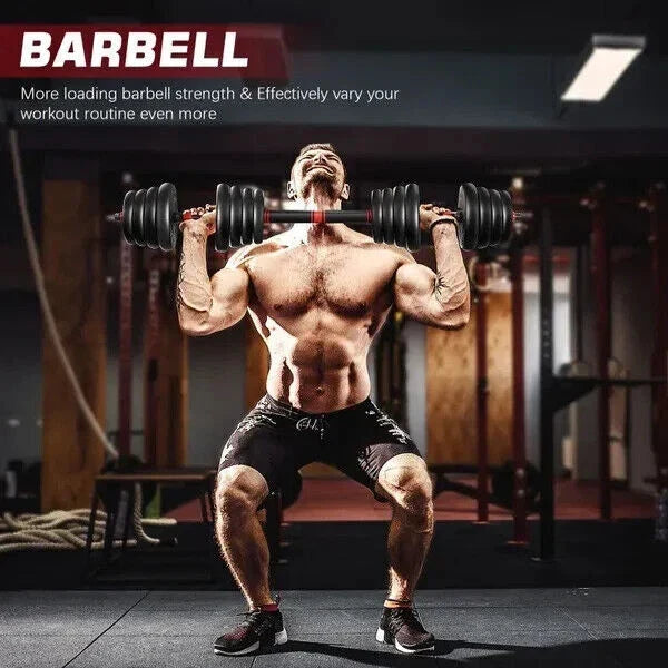 30kg Dumbbells Barbell Set with Connecting Rod