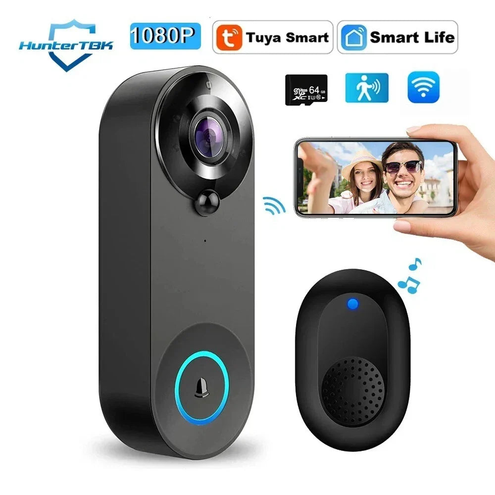 1080P Wireless Video Doorbell with Two - Way Audio Motion Detect & Night Vision HD