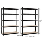 5 Tiers Shelving Units Warehouse Racking Shelf Steel Garage Unit 180x100x40CM