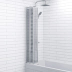 Bathroom 4 Panel Folding Bath Shower Screen Chrome 1000mm Reversible 4mm Glass