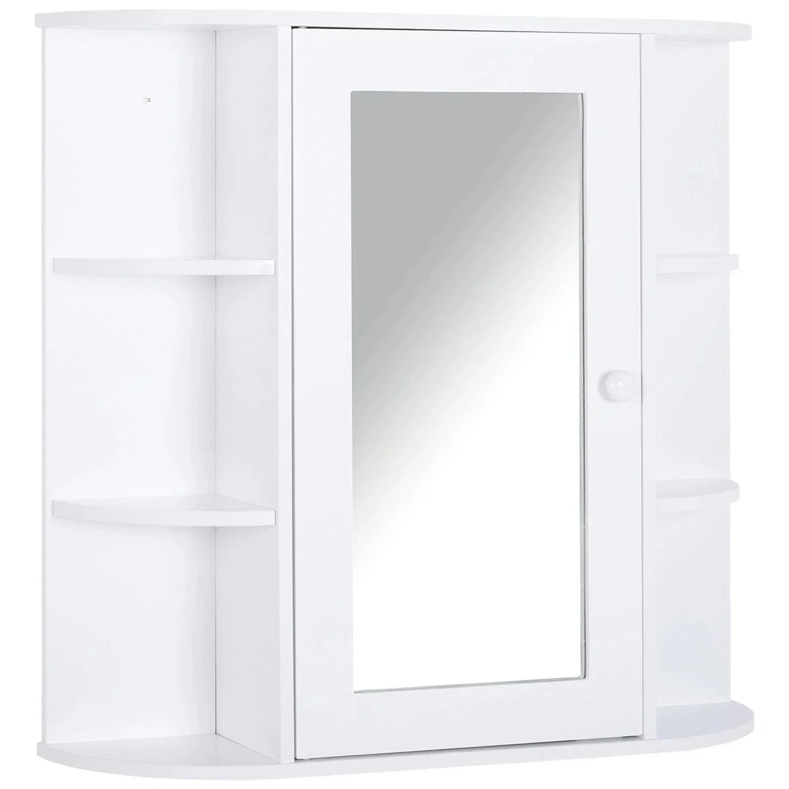 Wall Mounted Bathroom Cabinet with Mirror Single Door Storage Shelves