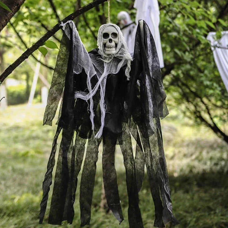 2PCS 80Cm Halloween Hanging Ghost Skeleton Decorations Prop Spooky Horror Scary