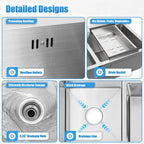 Double Bowl Stain less Steel Drop in Kitchen Sink Dish Washer Vegetable Sink