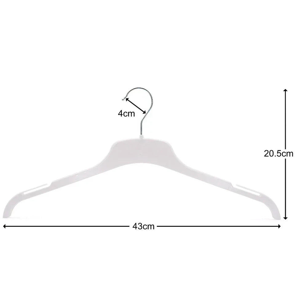Strong Plastic Coat Clothes Hangers for Tops, Shirts, Dresses