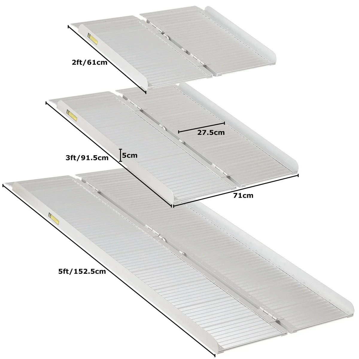 2ft/3ft/5ft Folding Portable Wheelchair Ramp Mobility Scooter Home/Car Threshold
