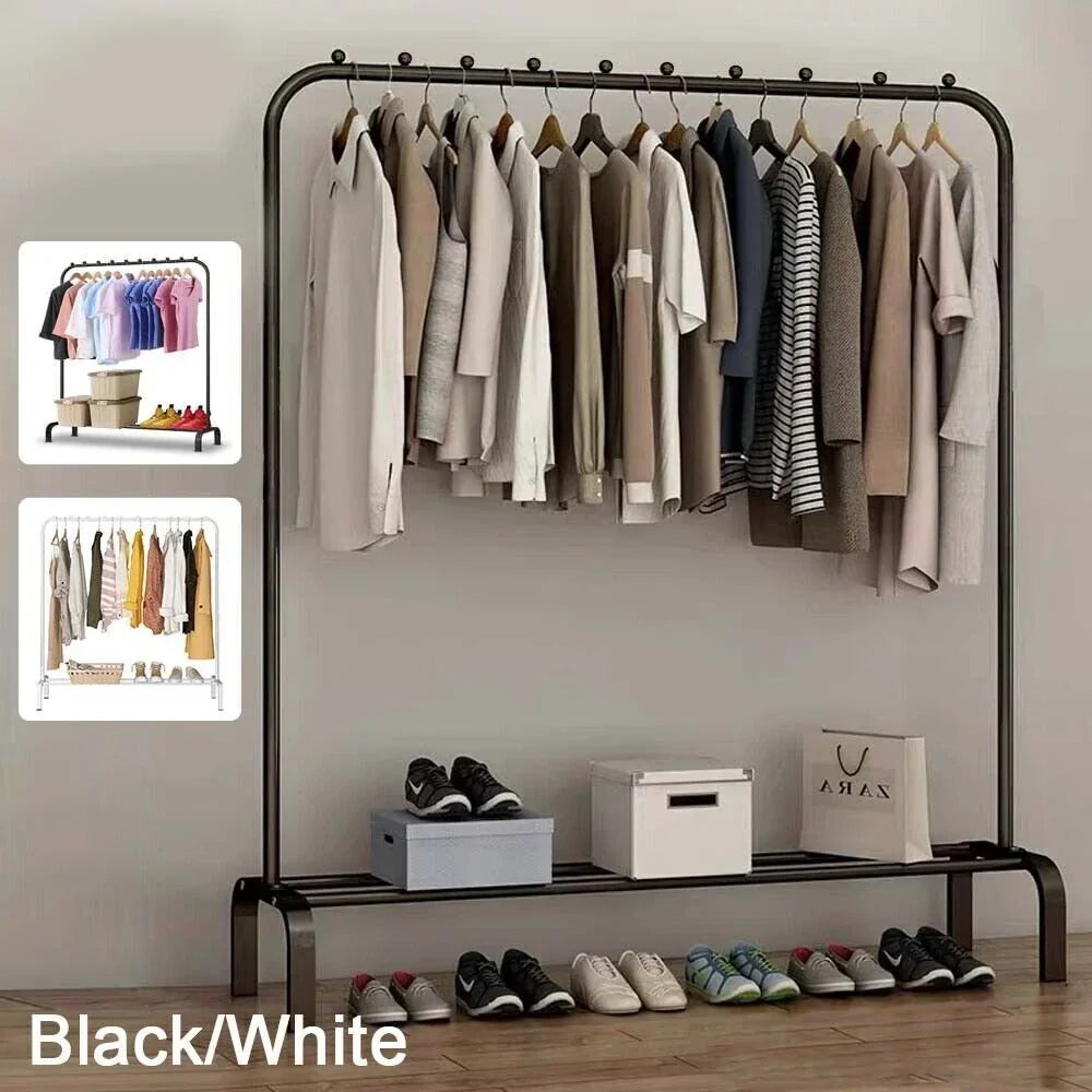 Heavy Duty Metal Clothes Rail Rack Garment Hanging Display Stand Storage Shelf
