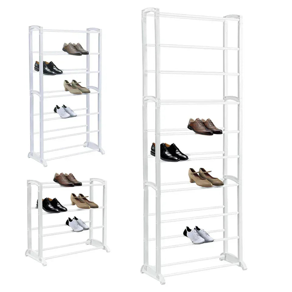 10 Tier Shoe Rack Stand Footwear Organiser Storage Metal Shelf 30 Pairs Unit