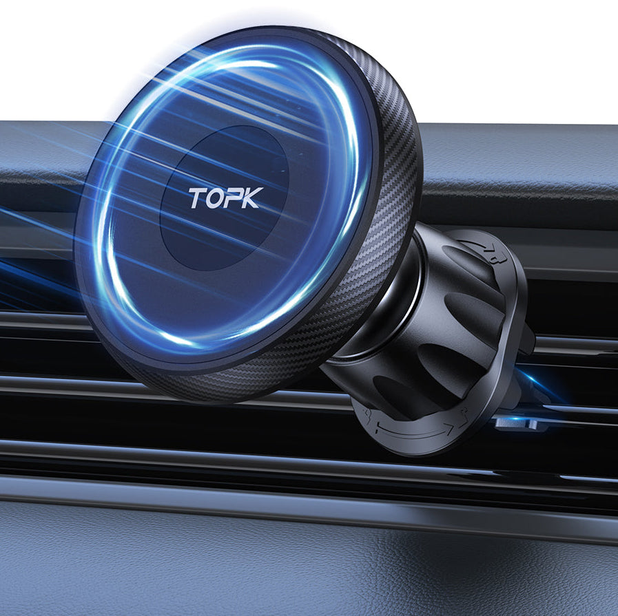 TOPK Magnetic Car Phone Holder for iPhone, Samsung & Xiaomi